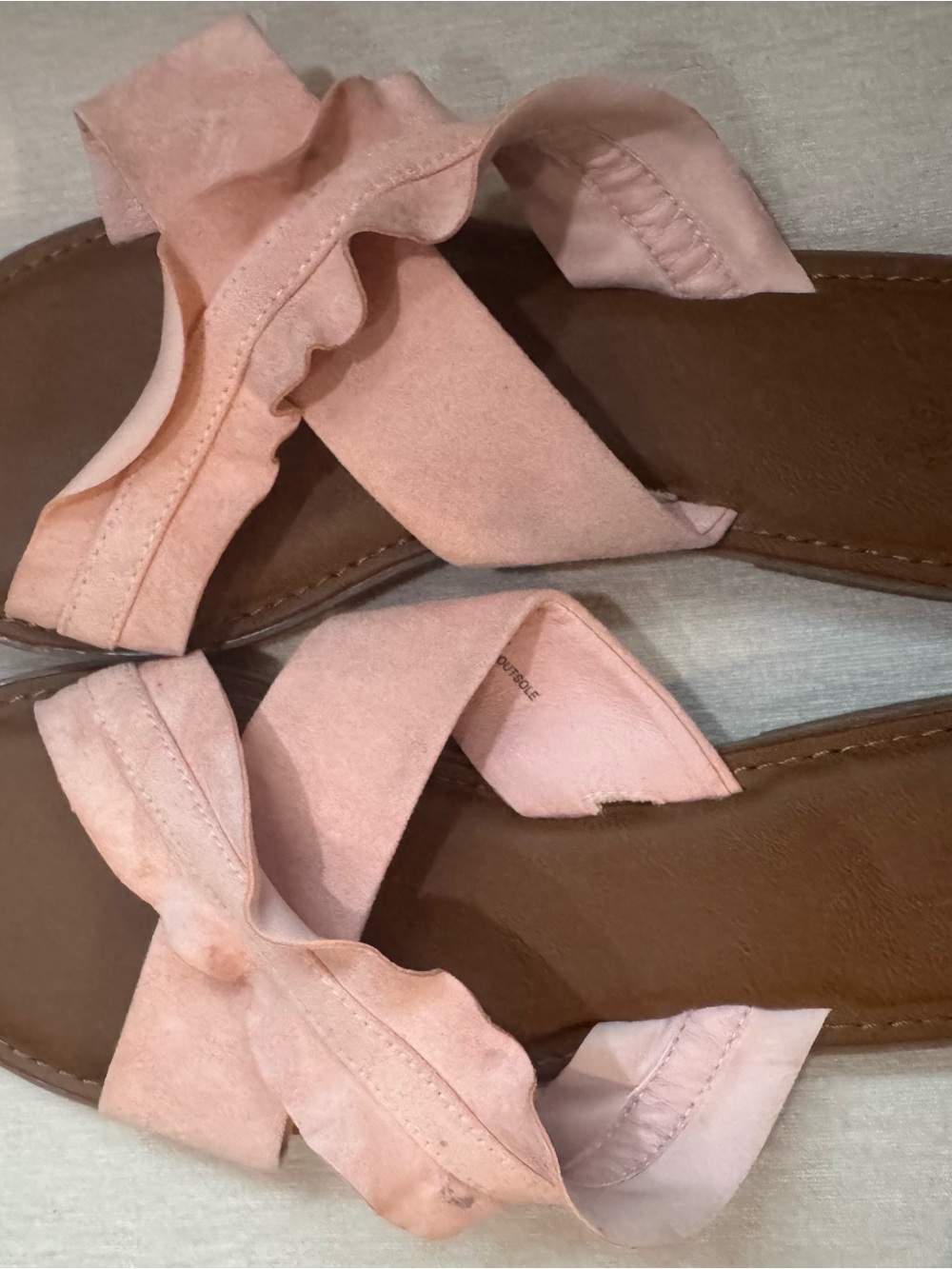 Universal Thread Pink Ruffle Strap Sandals